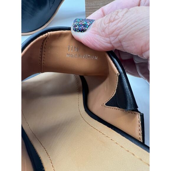 Lisa Vicky Virtue - V Black Sheep Nappa Heels Slide On Size 11 M NIB Peep Toe - Picture 4 of 8